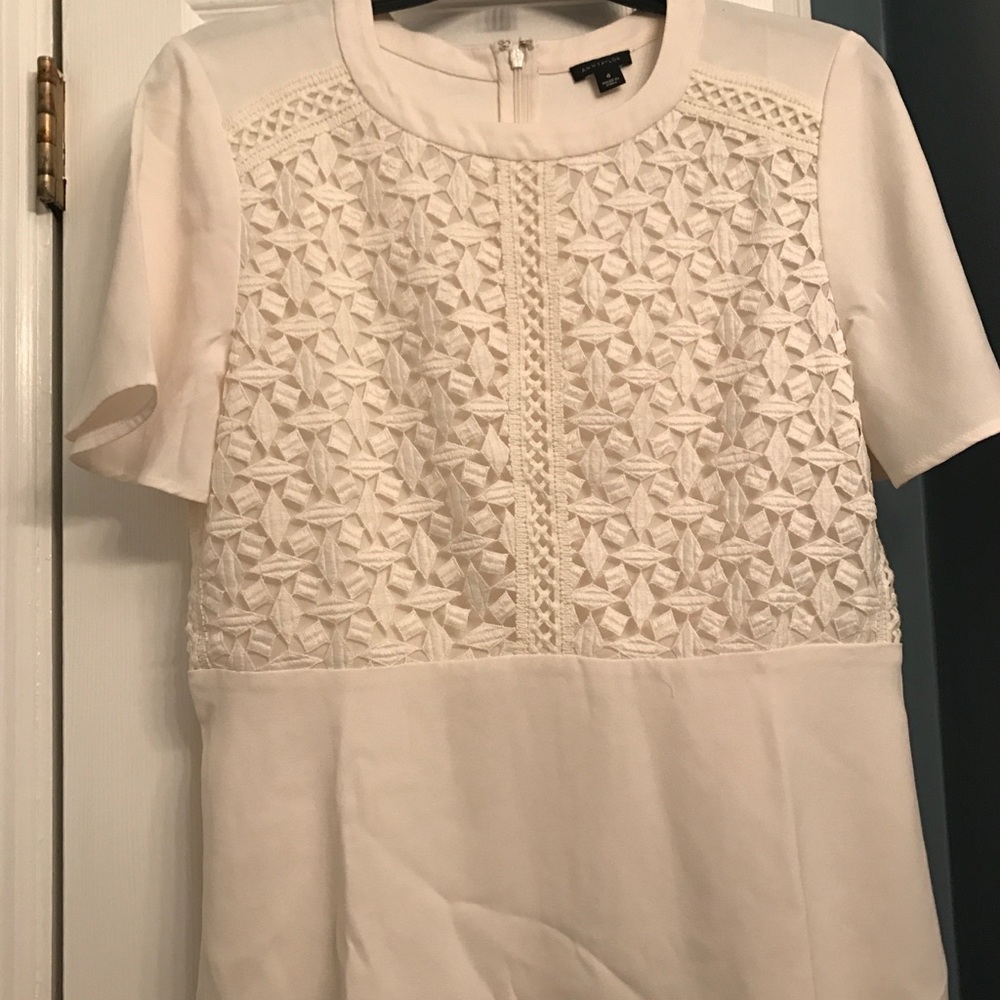Ann Taylor Cream-Colored Blouse (100% Polyester)